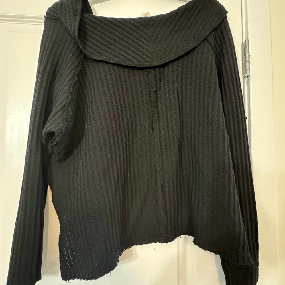 We The Free Black Cowl Neck Sweater